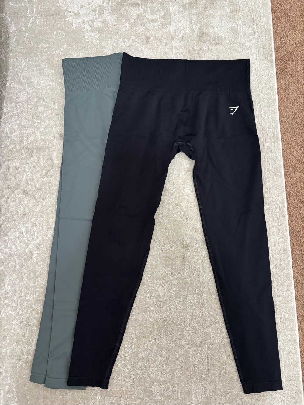 Gymshark High-Rise Leggings Duo - Black & Sage Green